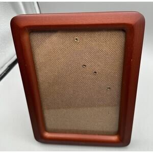 Picture Frame Cherry Wood Finish Easel Hanging Glass Slide to Insert 8 x 6 Ins